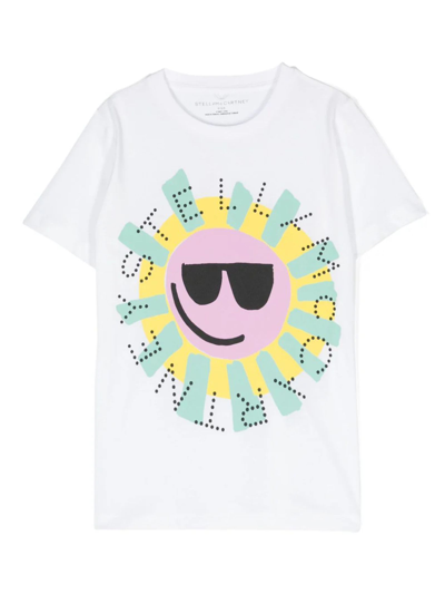 Stella Mccartney Kids Teen Girls White Cotton Sun T-shirt