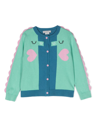 Stella Mccartney Kids' Embroidered Cotton Cardigan In Multicoloured