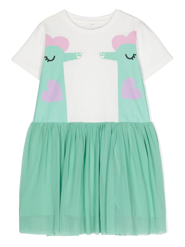 Stella McCartney Kids scallop trim dress - Green