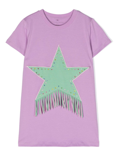 Stella Mccartney Kids Teen Girls Purple Cotton Star Dress