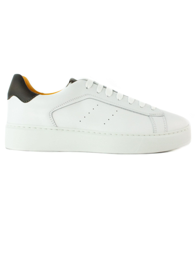 DOUCAL'S WHITE LEATHER SNEAKER