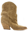 ELENA IACHI BROWN SUEDE TEXAN ANKLE BOOTS