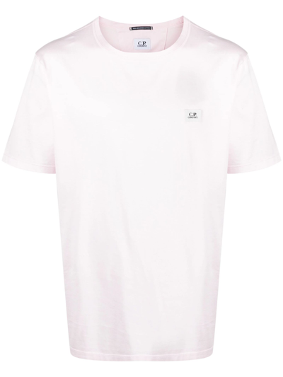 C.p. Company Cotton T-shirt With Logo In Nude & Neutrals