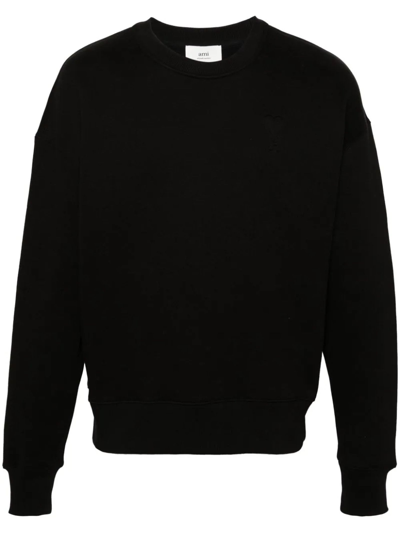 Ami Alexandre Mattiussi Black Cotton Blend Sweatshirt