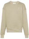 Ami Alexandre Mattiussi Ami De Coeur Embossed Sweatshirt In Green