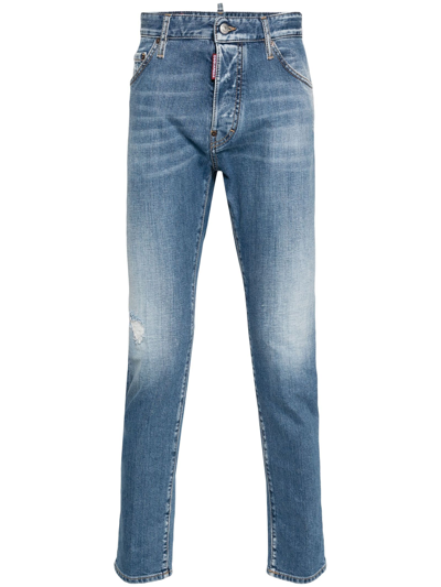 Dsquared2 Mid-rise Slim-fit Jeans In Multicolor