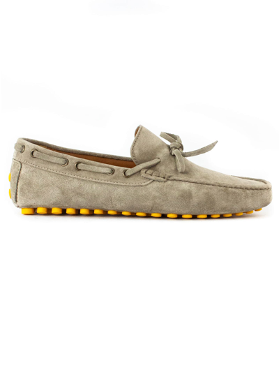 Doucal's Beige Suede Driver Loafer
