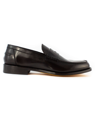 Doucal's Loafer In Black Leather In Brown