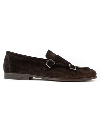 Doucal's Brown Suede Monk Shoes