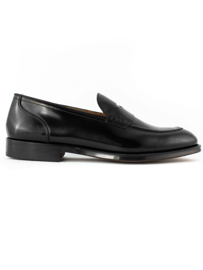 DOUCAL'S PENNY LOAFER IN BLACK LEATHER