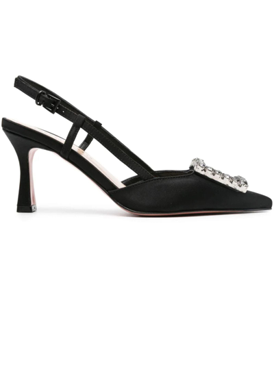 Roberto Festa Campbell 70mm Satin Pumps In Black