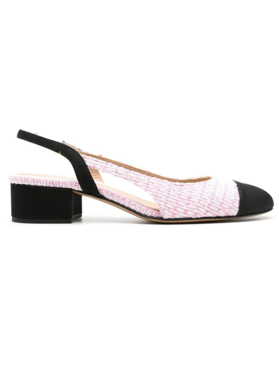 Roberto Festa Aurelia Bouclé Slingback Pumps In Pink