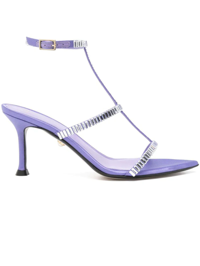 Alevì Lisa Crystal-embellished Sandals In Purple