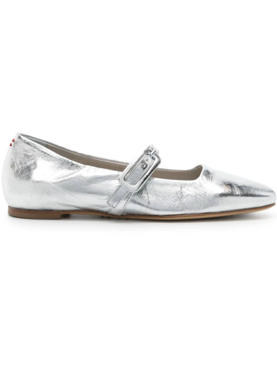 Halmanera Page Metallic Ballerina Shoes In Silver