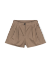 Douuod Pleated Tailored Shorts In Brown