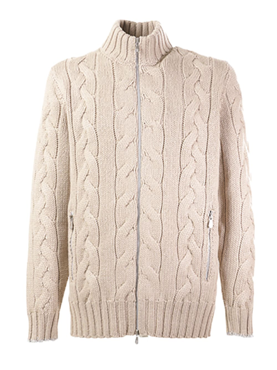 Brunello Cucinelli Cashmere Cardigan In Beige