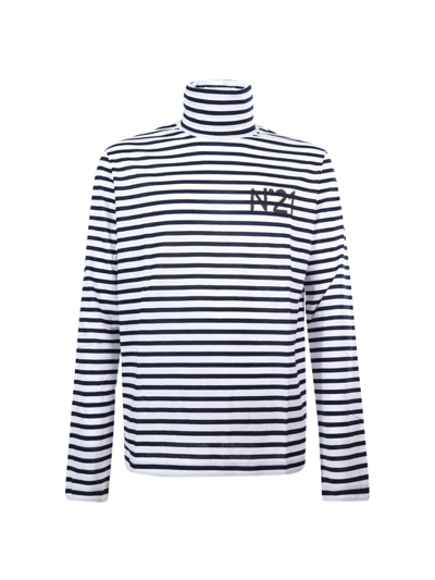 N°21 Striped T-shirt In Blue