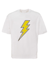 Neil Barrett Thunderbolt-embroidered Cotton T-shirt In White