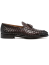 DOUCAL'S BROWN CALF LEATHER LOAFERS