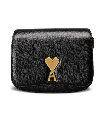 Ami Alexandre Mattiussi Black Calf Leather Shoulder Bag