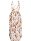 ZIMMERMANN WHITE LINEN-SILK BLEND DRESS