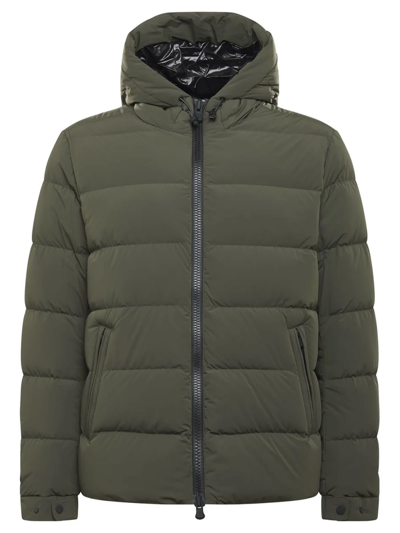 People Of Shibuya Green Quilted Down Jacket "baka" In Black