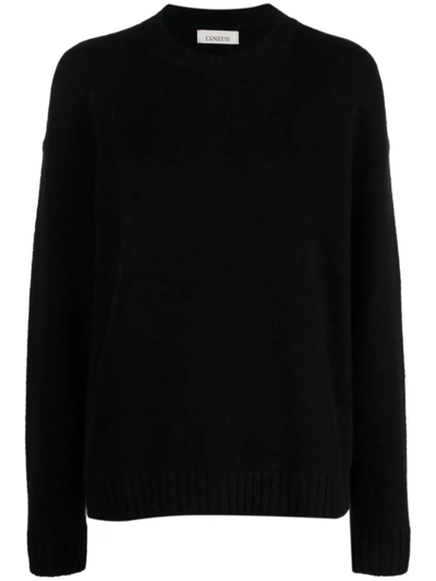 Laneus Drop-shoulder Cashmere-blend Jumper In Black