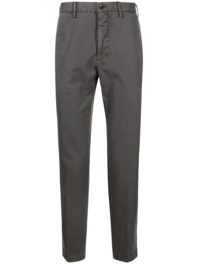 Incotex Stretch-cotton Straight-leg Trousers In Grey