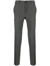 INCOTEX DARK GREY WOOL BLEND TROUSERS