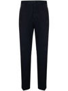 INCOTEX NAVY BLUE STRETCH-COTTON TROUSERS