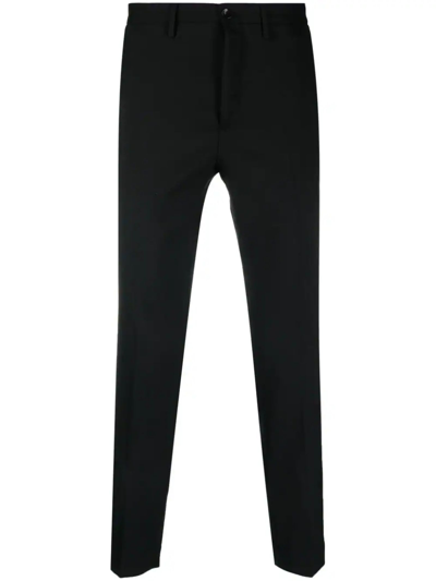 Incotex Wool-blend Straight-leg Trousers In Black
