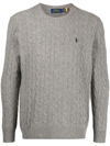 RALPH LAUREN GREY WOOL-CASHMERE BLEND SWEATER