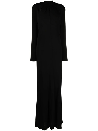 Alberta Ferretti Cut-out High-neck Maxi Dress In Black