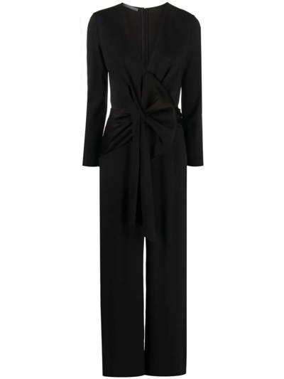 Alberta Ferretti Alberta Ferreti Black Acetate Blend Jumpsuit