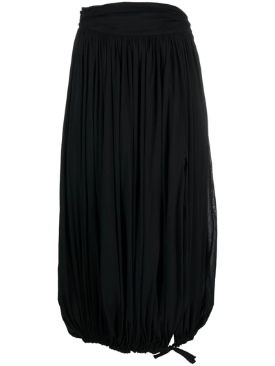 Philosophy Di Lorenzo Serafini Pleated Puffball Midi Skirt In Black