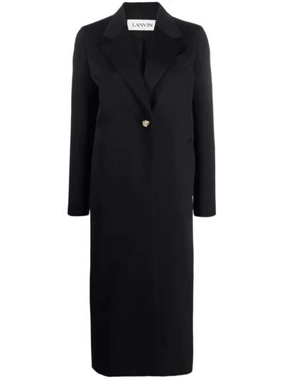 Lanvin Belted Cashmere Coat In Multi-colored