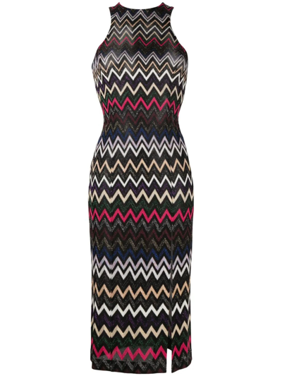 Missoni Zigzag-woven Midi Dress In Black