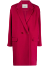Isabel Marant Pink Oversized Double-breasted Coat In Wool Blend In Red