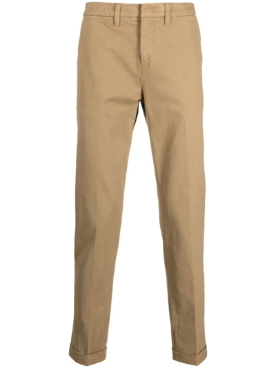 Fay Capri Tinto Capo Pressed-crease Tapered Trousers In Brown