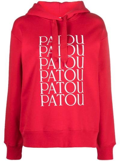 Patou Cotton Hoodie In Red