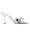 GIA BORGHINI SILVER ALODIE PATENT FAUX LEATHER SANDALS