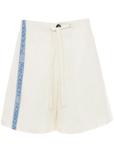 Jw Anderson Off-white Cotton/linen Shorts In Beige