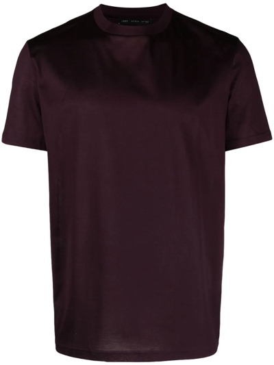Low Brand Crew-neck Short-sleeve T-shirt In Bordeaux