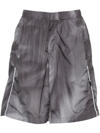 44 Label Group Crinkle Graphic-print Shorts In Black