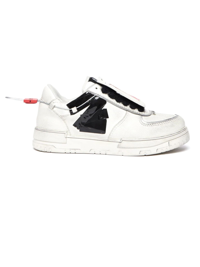 44 Label Group White And Black Leather Avril Sneakers