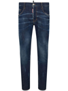 Dsquared2 Blue Slim Jeans With Rips And Bleach Effect In Blue