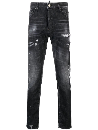 Dsquared2 Black Stretch-cotton Jeans