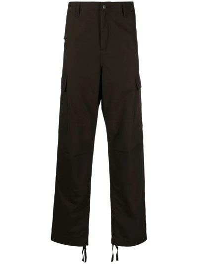 Carhartt Brown Cotton Cargo Trousers In Tobacco