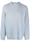 Bonsai Crew-neck Logo-tag Jumper In Blue