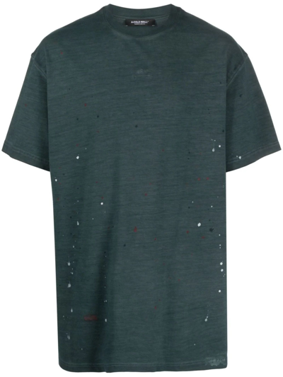 A-cold-wall* Distressed Cotton T-shirt In Green